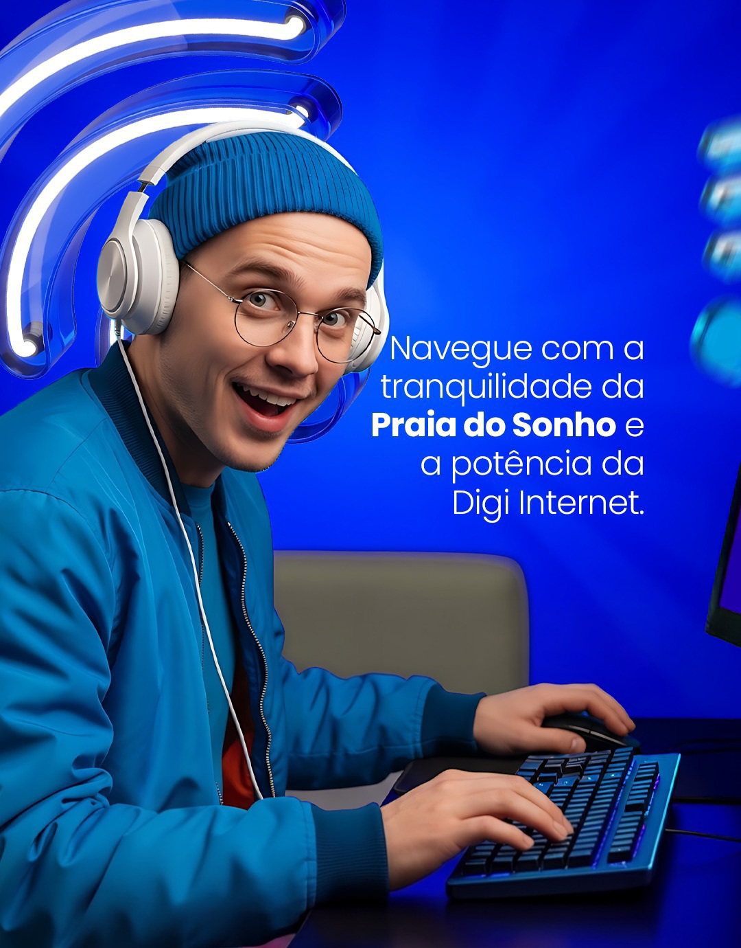 Cliente usando internet Digi
